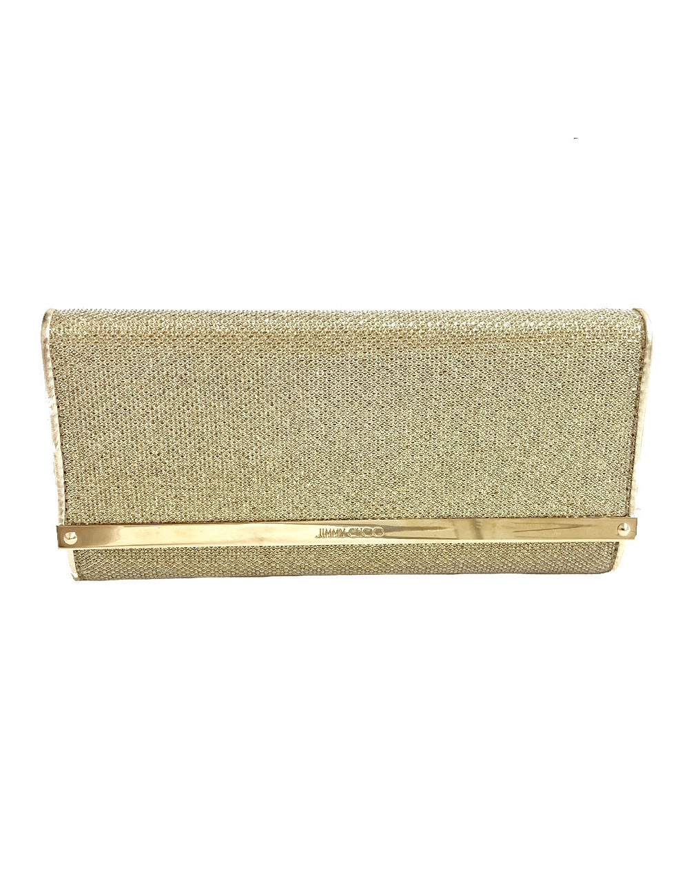 Pochette 'Milla' JIMMY CHOO en cuir lamé doré