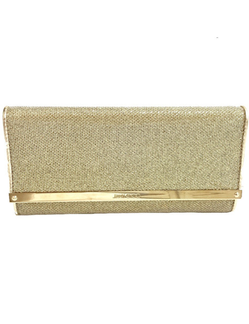 Pochette 'Milla' JIMMY CHOO en cuir lamé doré