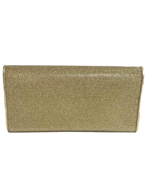 Pochette JIMMY CHOO lamé doré modèle MILLA