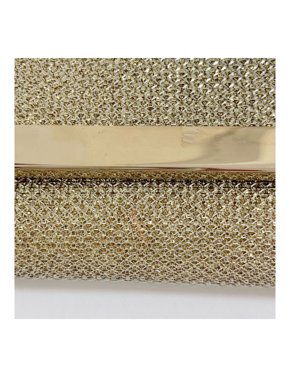 Pochette JIMMY CHOO lamé doré modèle MILLA