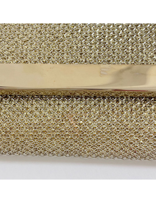 Pochette JIMMY CHOO lamé doré modèle MILLA