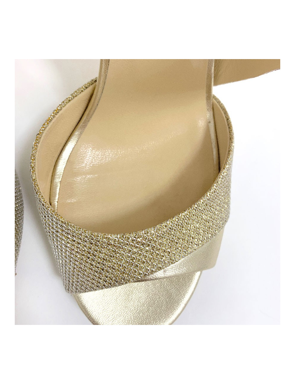 Sandales hautes JIMMY CHOO 'Tyne120' en cuir lamé doré 37,5FR