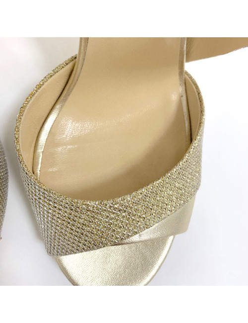 Sandales hautes JIMMY CHOO 'Tyne120' en cuir lamé doré 37,5FR