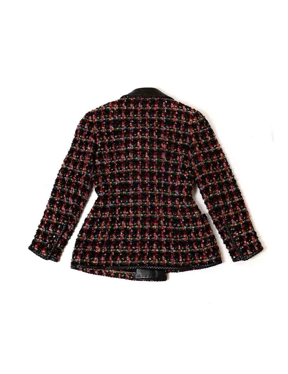 Veste T40 vintage CHANEL tweed et cuir