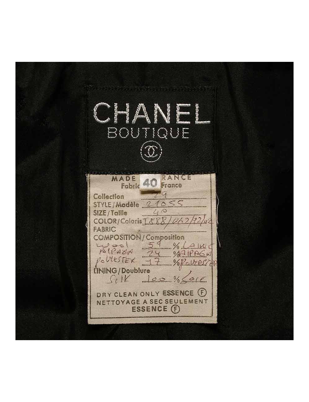 Veste T40 vintage CHANEL tweed et cuir