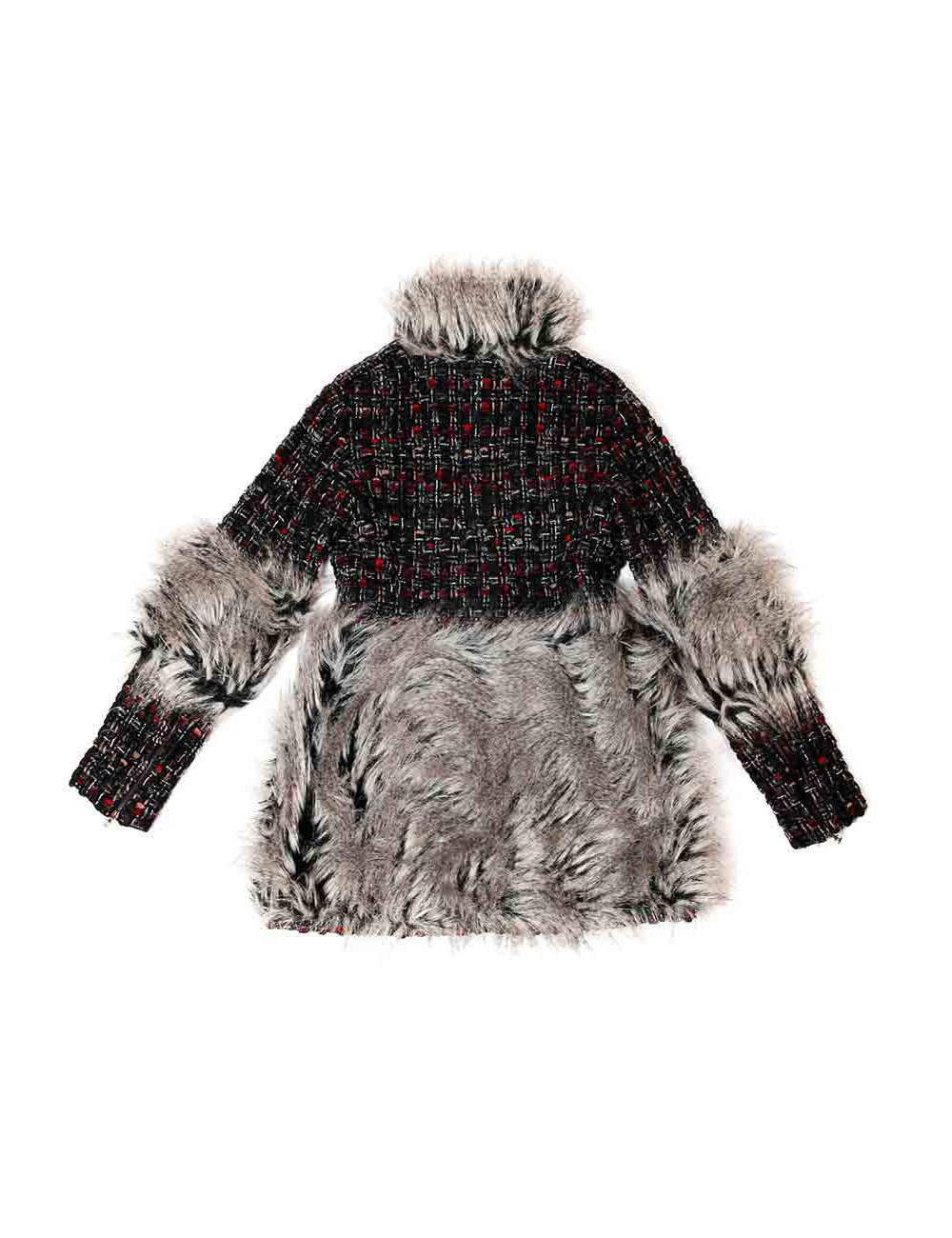 Veste T 36 CHAENL en tweed et fausse fourrure