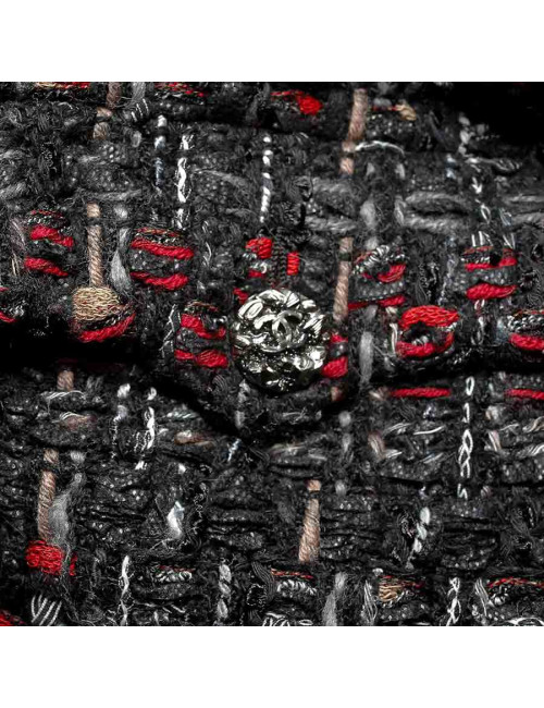 Veste T 36 CHAENL en tweed et fausse fourrure