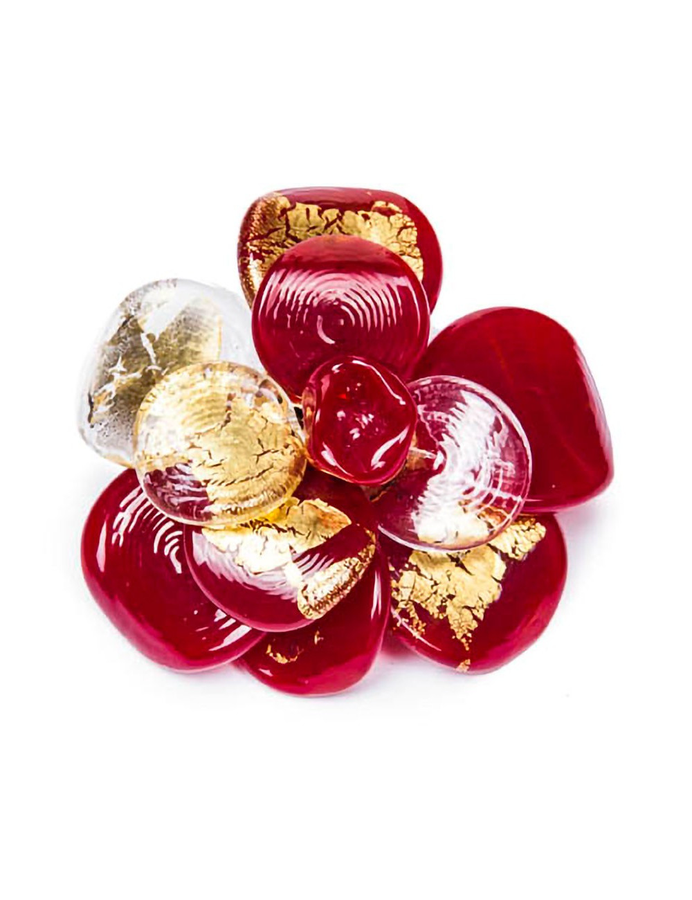 Broche CHANEL rouge et doré