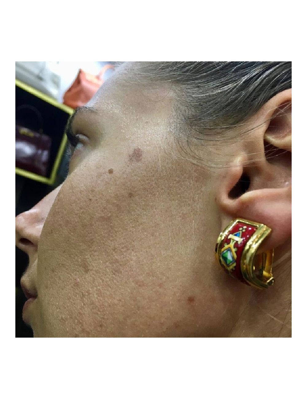 HERMES enamel ear clips