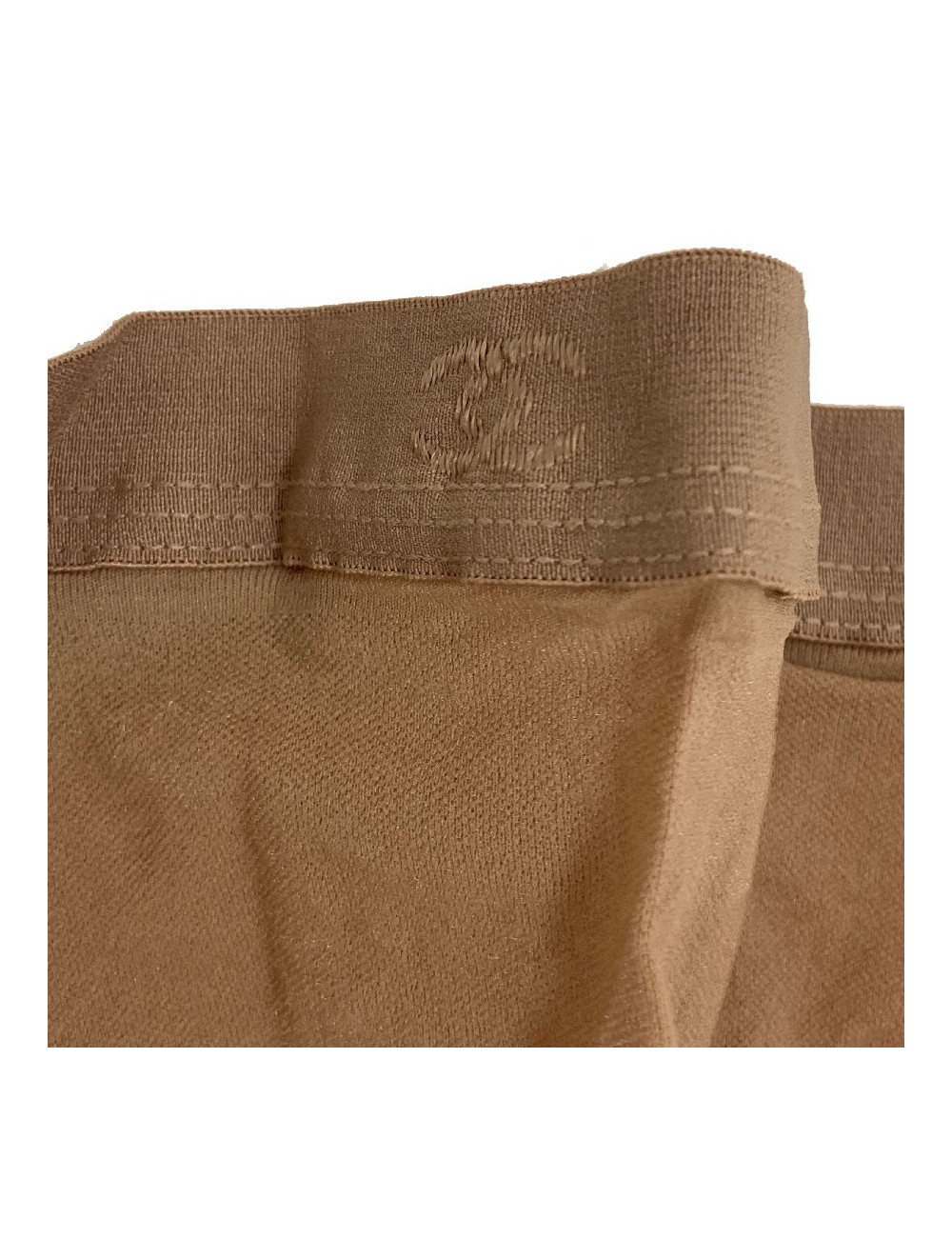 Collants CHANEL CC en voile naturel et logos noirs