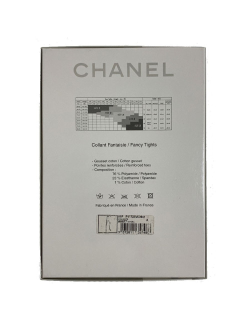Collants CHANEL nude et logos CC noirs