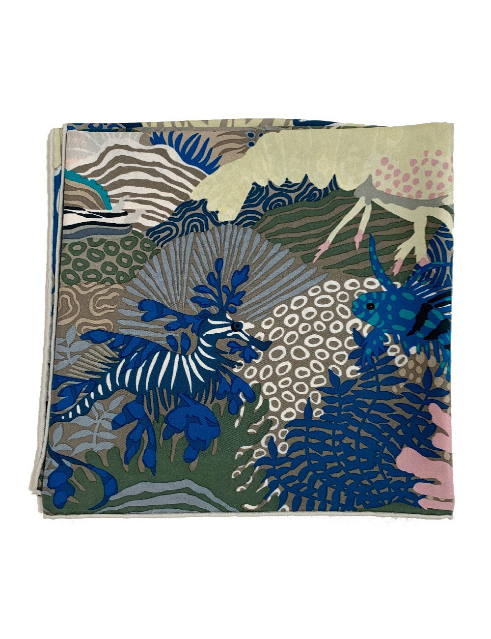 Carré HERMES Under The Waves en soie multicolore