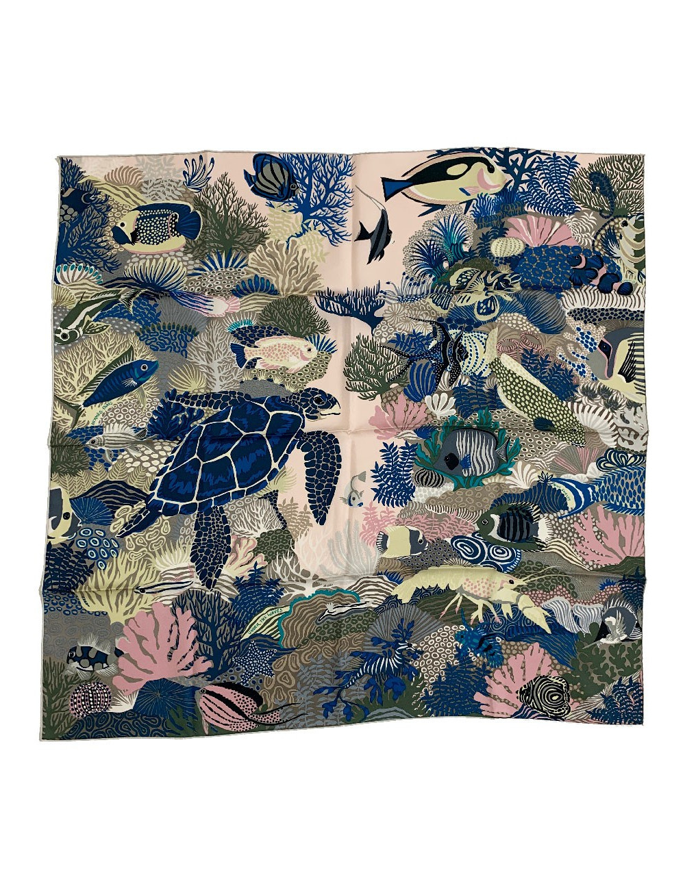 Carré HERMES Under The Waves en soie multicolore