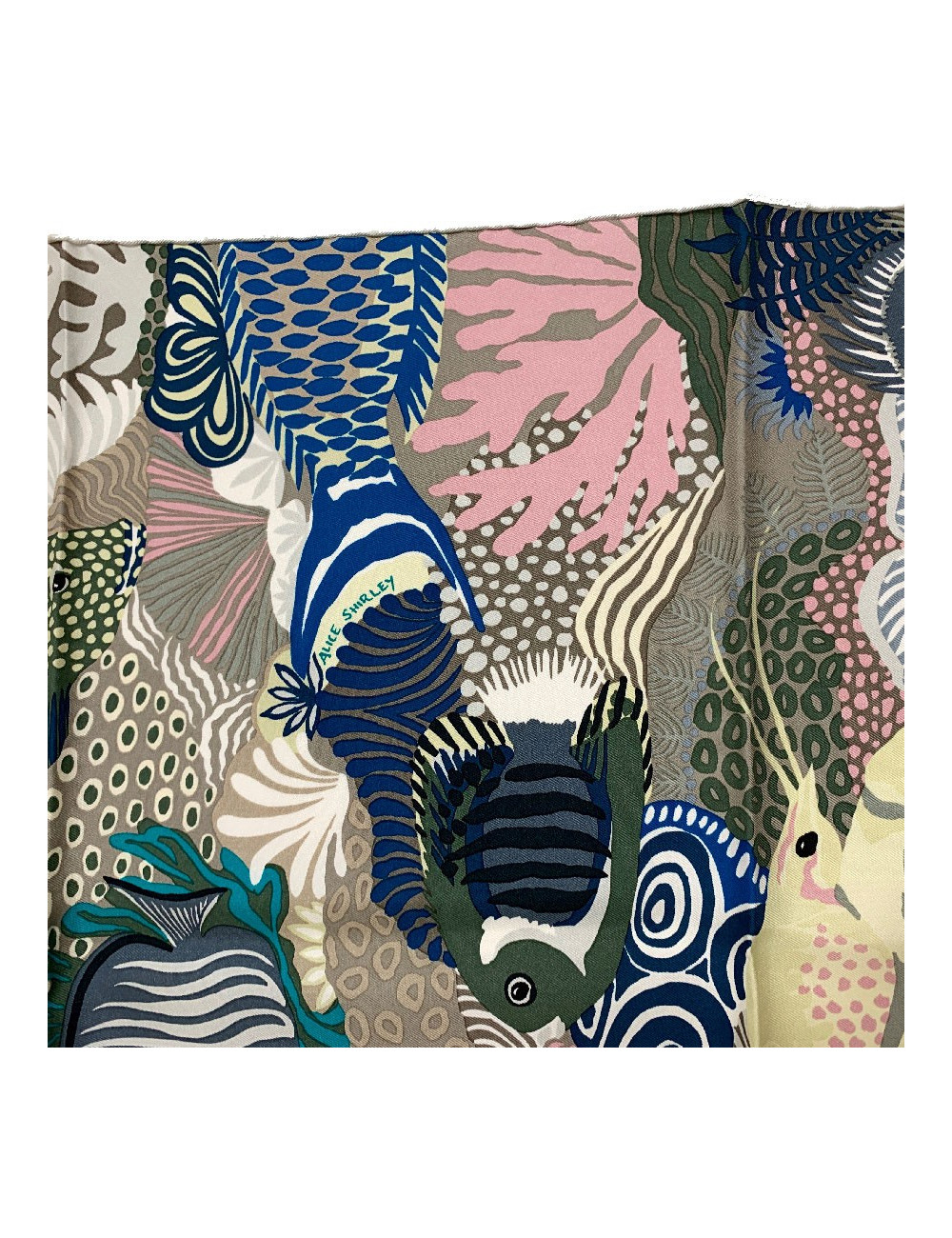Carré HERMES Under The Waves en soie multicolore