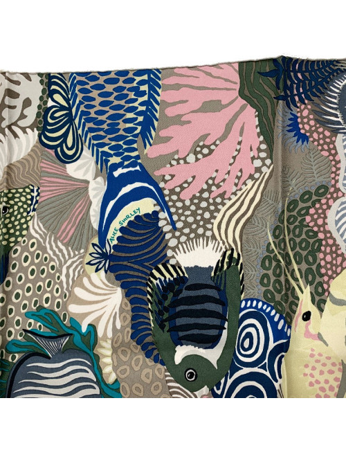 Carré HERMES Under The Waves en soie multicolore