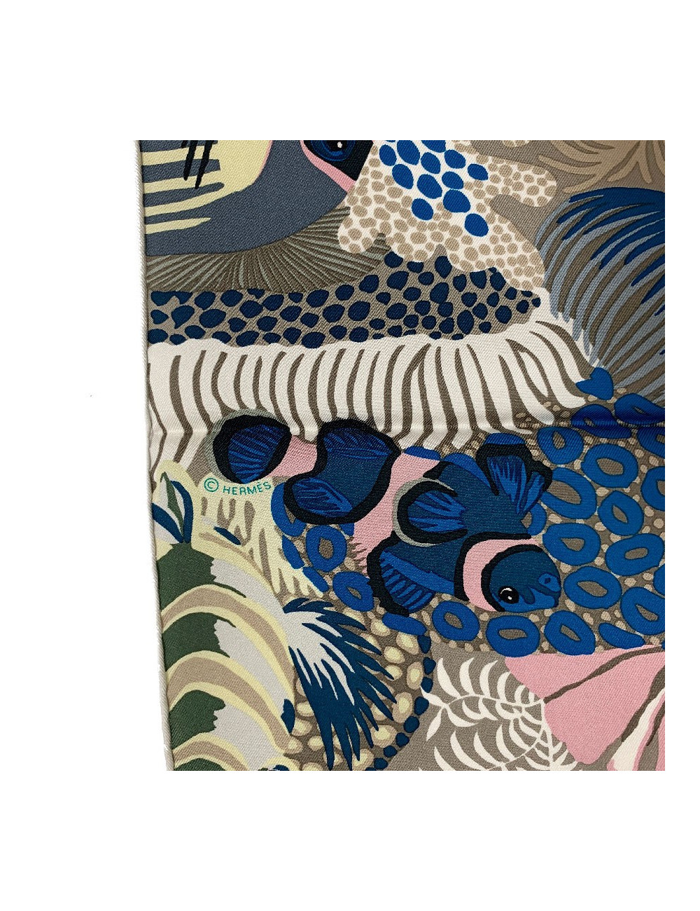Carré HERMES Under The Waves en soie multicolore