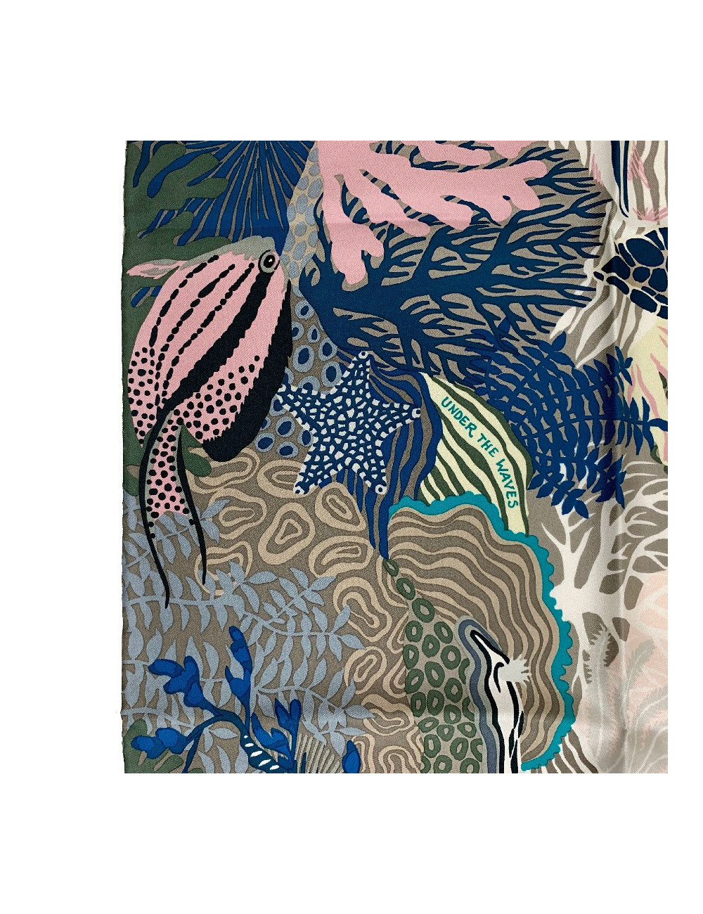 Carré HERMES Under The Waves en soie multicolore