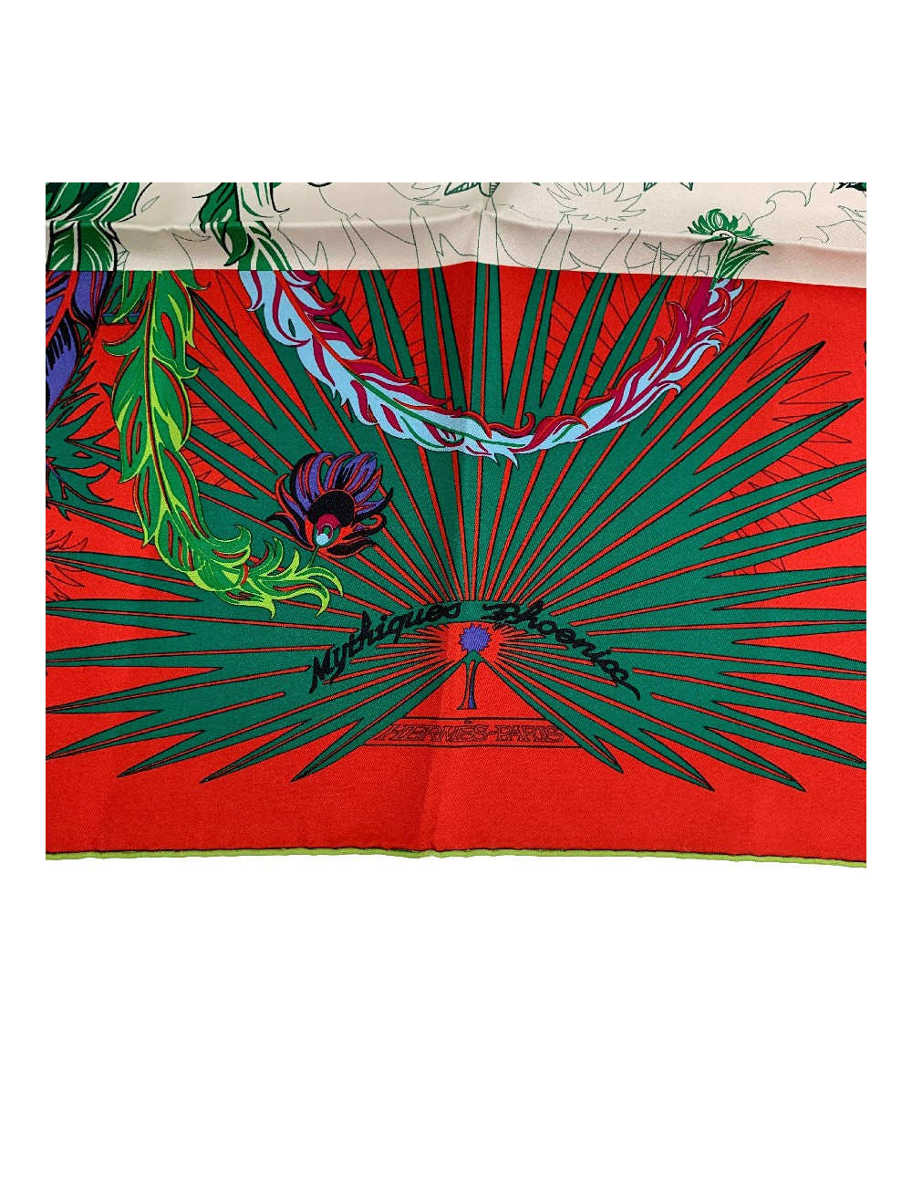 Carré HERMES Mythiques Phoenix en soie rouge