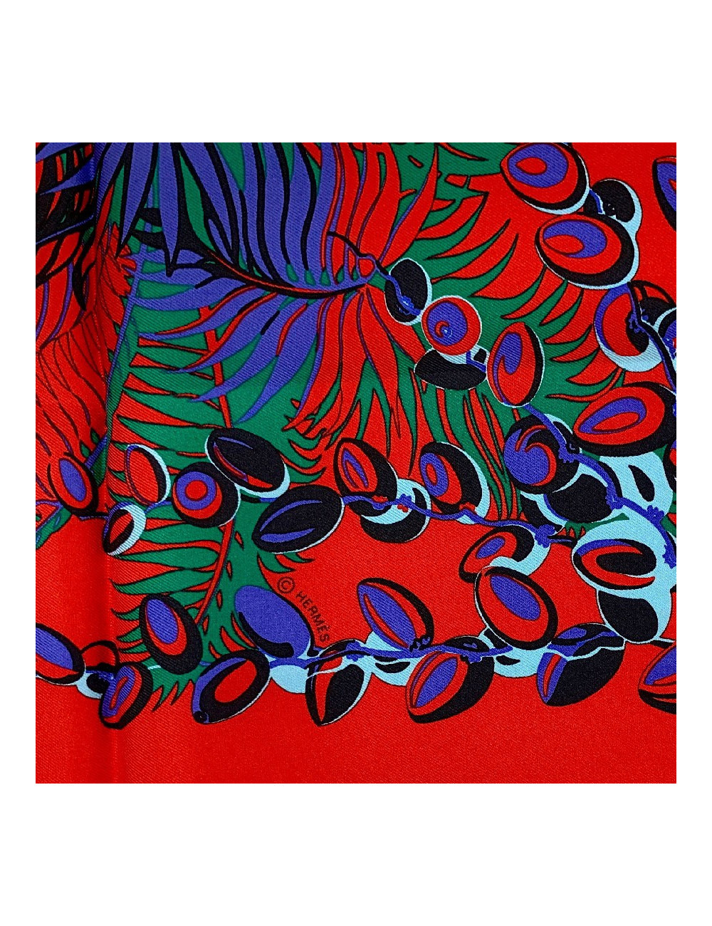 Carré HERMES Mythiques Phoenix en soie rouge