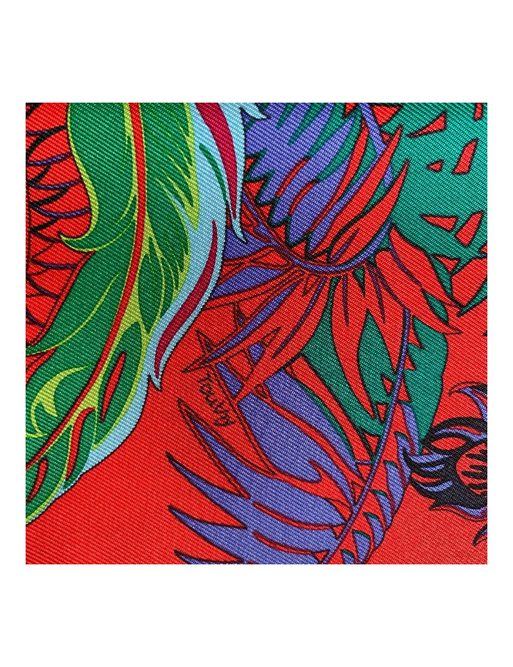 Carré HERMES Mythiques Phoenix en soie rouge