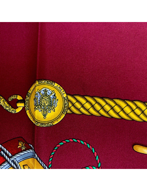 HERMES Les Tambours silk square scarf
