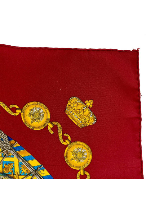 HERMES Les Tambours silk square scarf