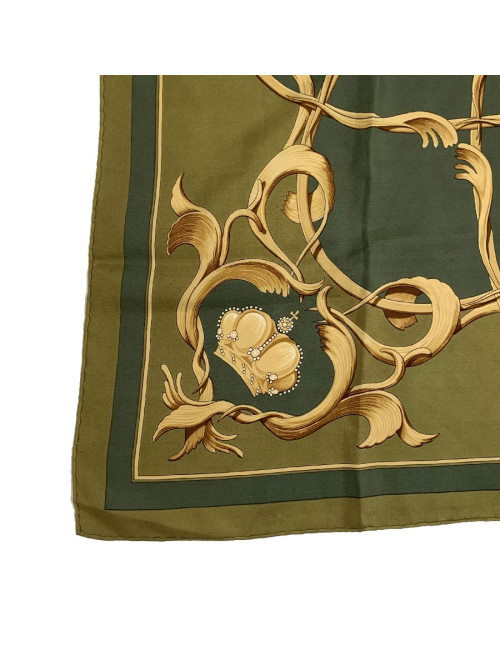 Carré HERMES Couronnes kaki