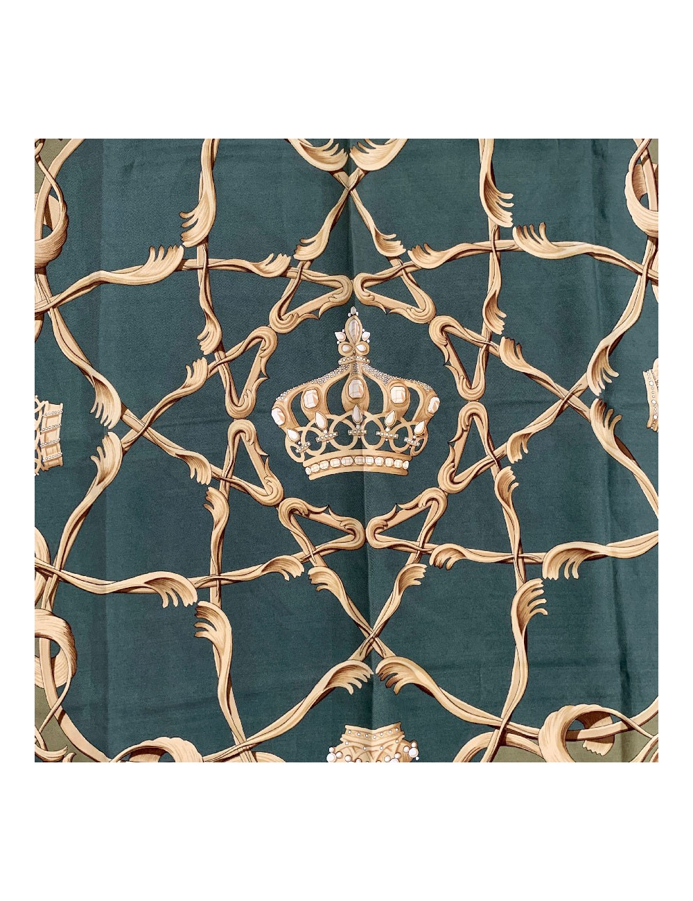 Carré HERMES Couronnes kaki