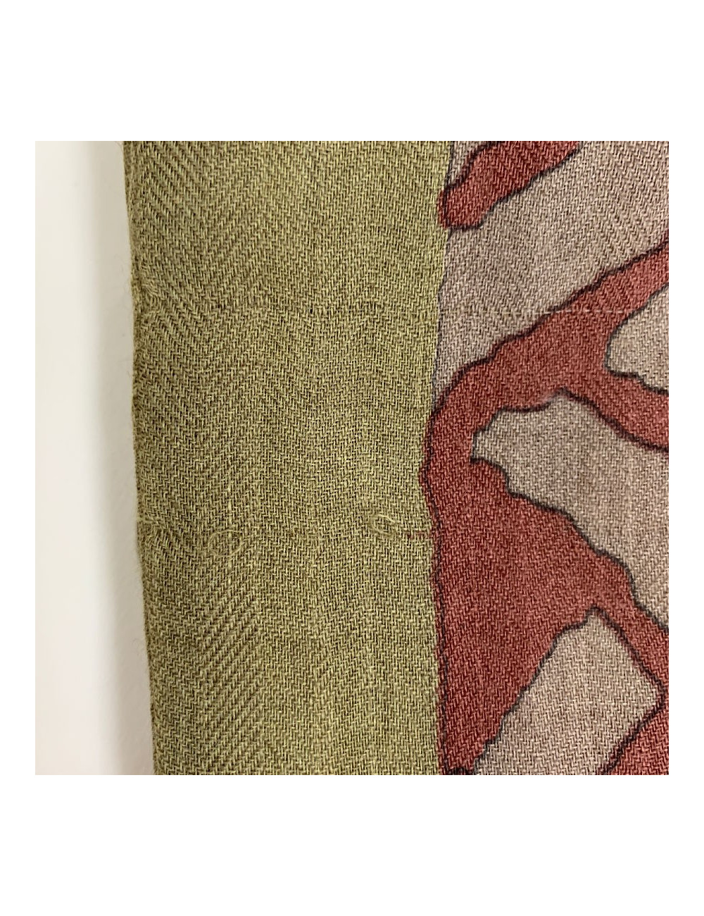 Echarpe HERMES homme kaki en cachemire et soie