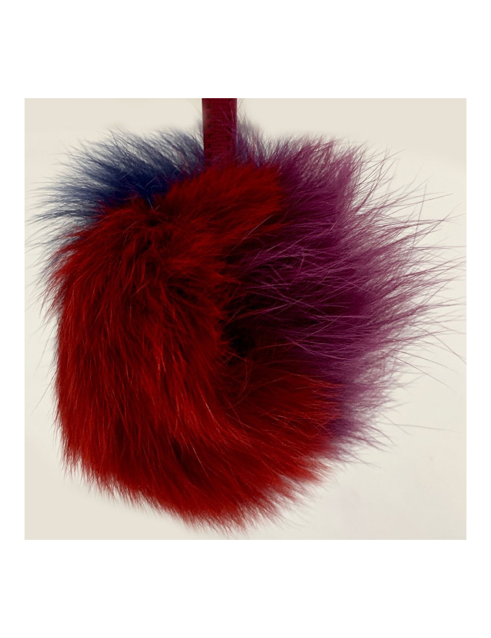 FENDI bag pendant pompon tricolor fur 