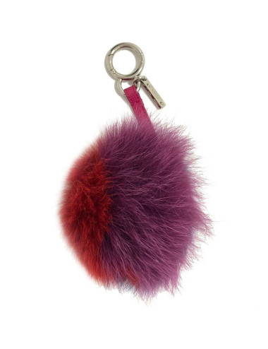 FENDI bag pendant pompon tricolor fur 