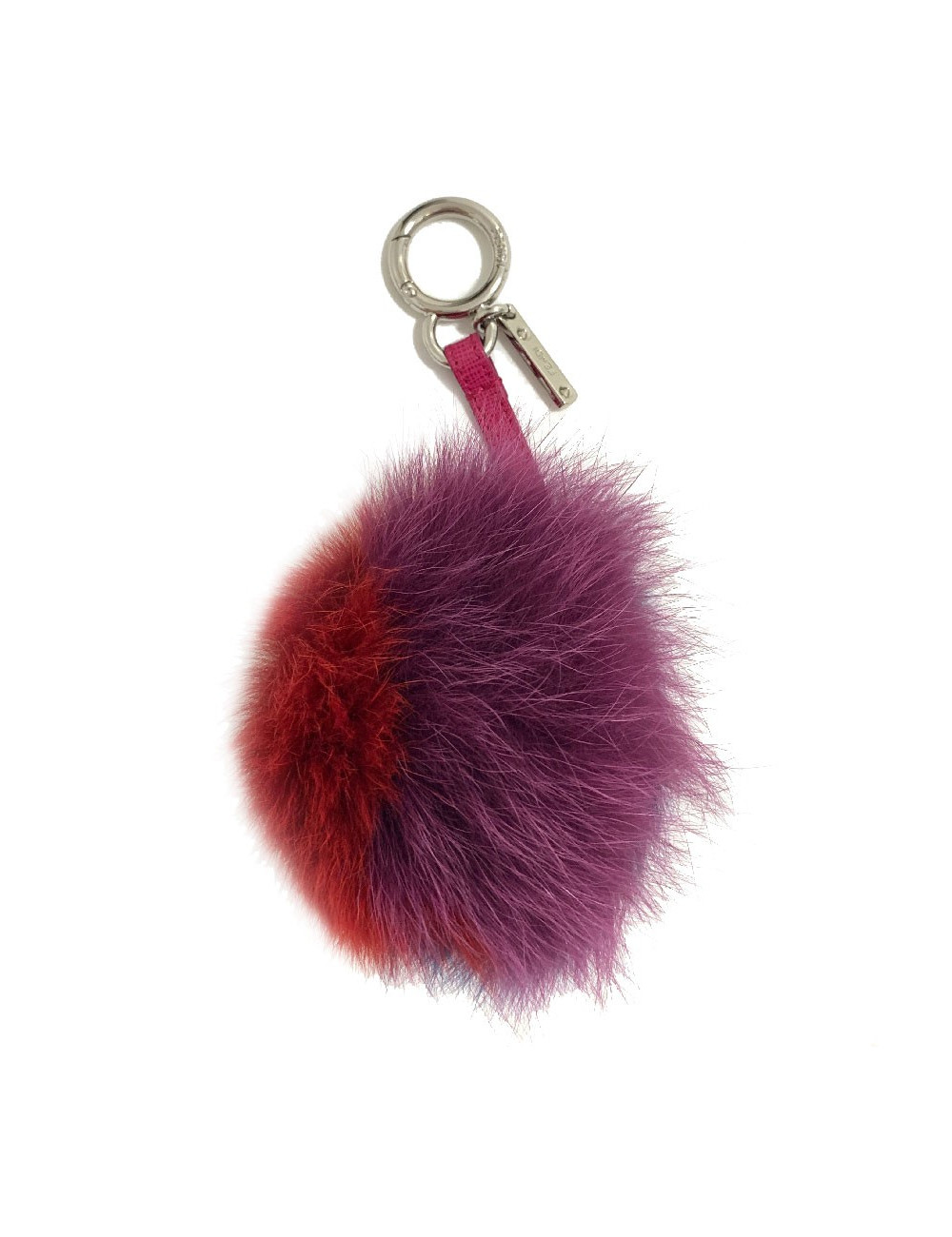 FENDI bag pendant pompon tricolor fur 