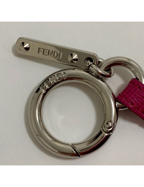 FENDI bag pendant pompon tricolor fur 