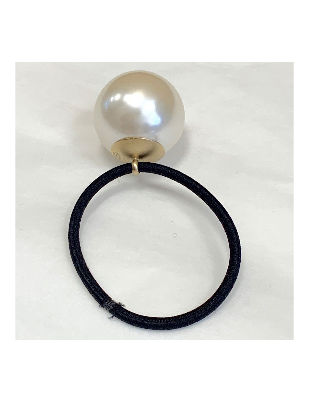 Black hair "Chouchou" CHANEL jewel with Pearl bead