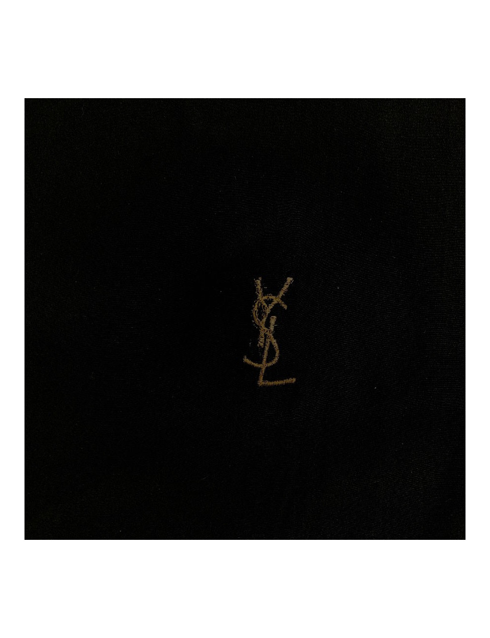 YVES SAINT LAURENT vintage black silk scarf  - Certified Authentic 