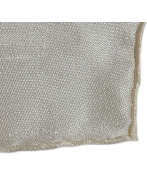 Foulard HERMES soie écrue