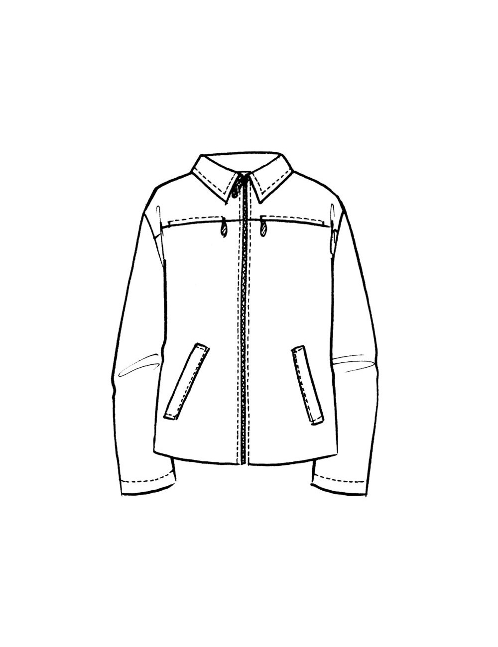 Blouson COURREGES en toile et fourrure beige