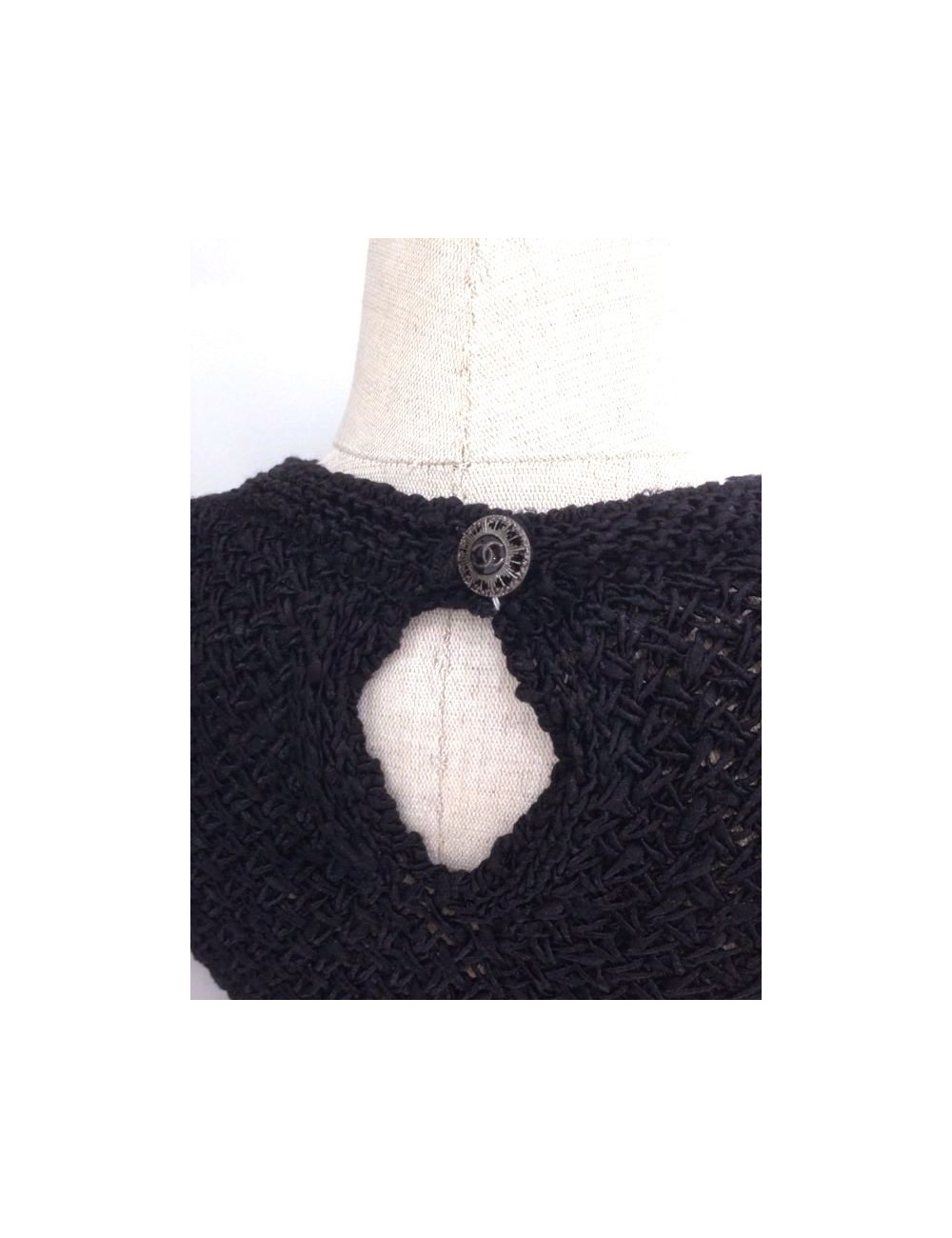 Robe CHANEL noire en crochet T36