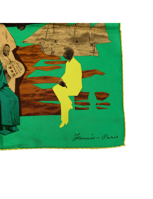 Carré HERMES "pierre Loti ou l'âme voyageuse" soie 100%