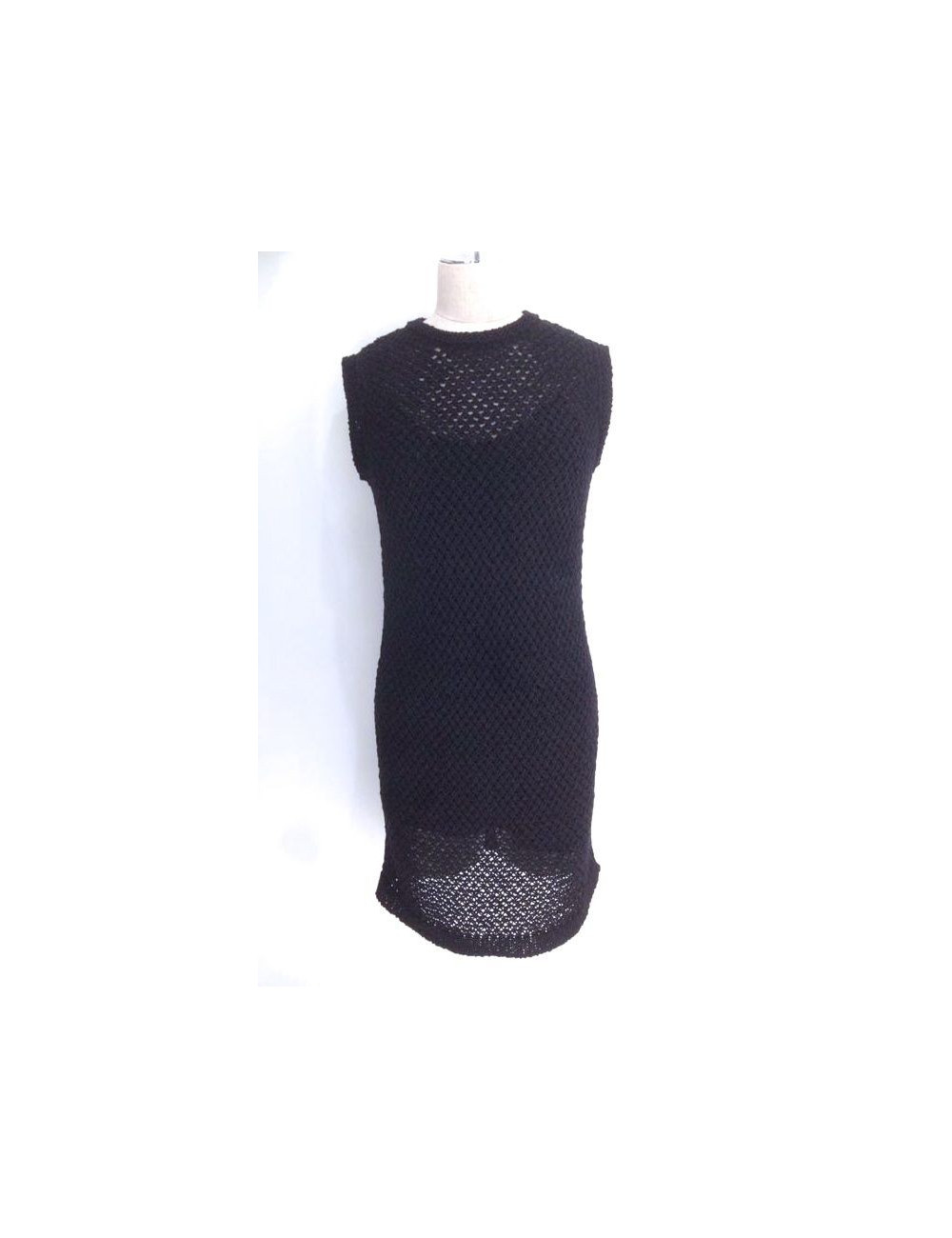 Robe CHANEL noire en crochet