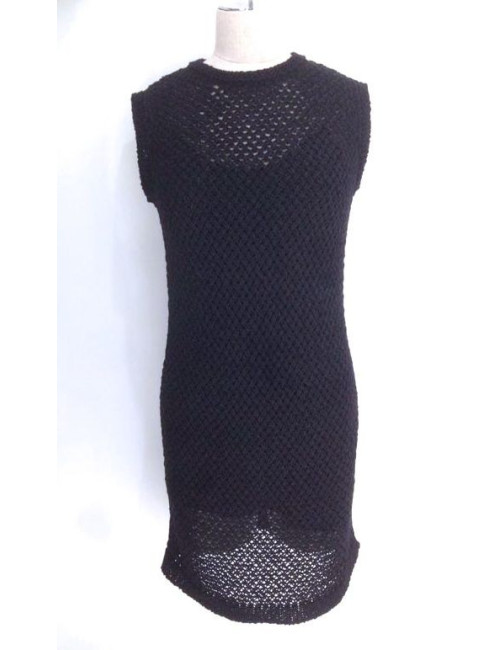 Robe CHANEL noire en crochet T36