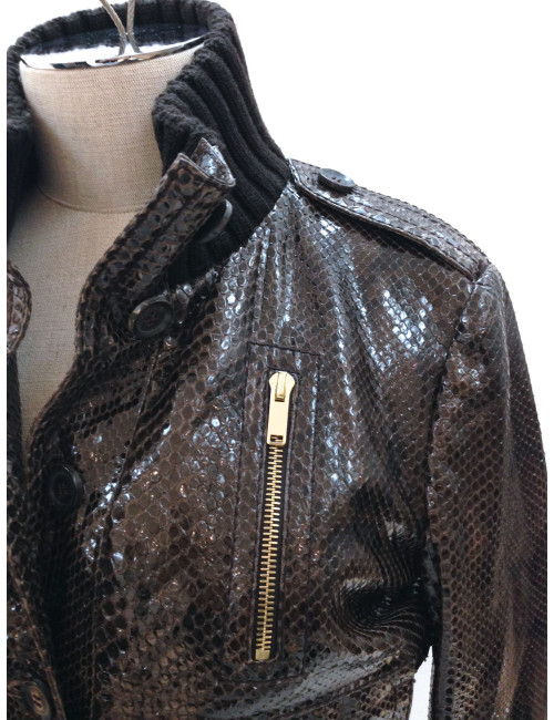 Blouson GUCCI en python marron T 