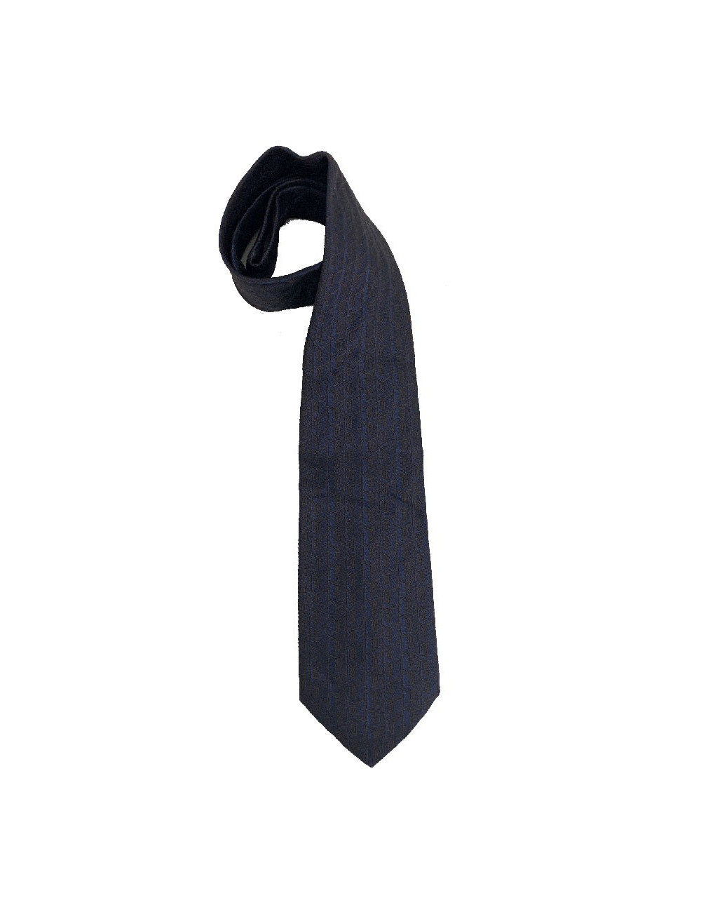 Cravate VERSACE 100% soie bleue motifs VERSACE marrons