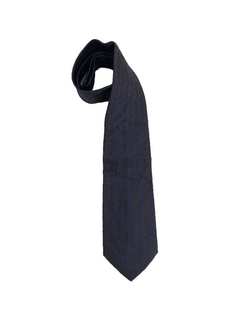 cravatte VERSACE 100% soie bleue motifs VERSACE marrons