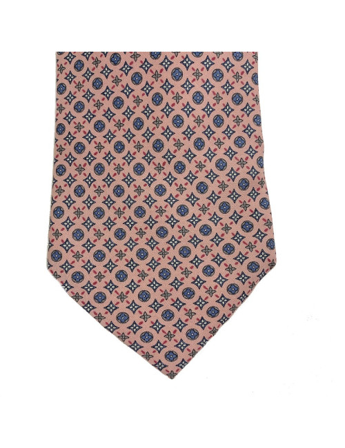 Cravate LOUIS VUITTON en 100% soie rose monogram bleu et gris