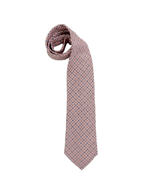 Cravate LOUIS VUITTON en 100% soie rose monogram bleu et gris