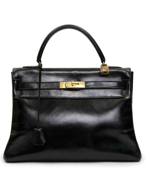  Kelly 32 HERMES Vintage box noir