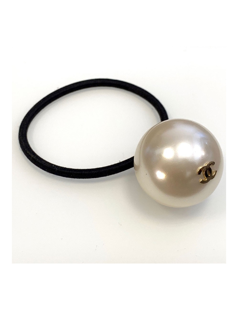 Black hair "Chouchou" CHANEL jewel with Pearl bead