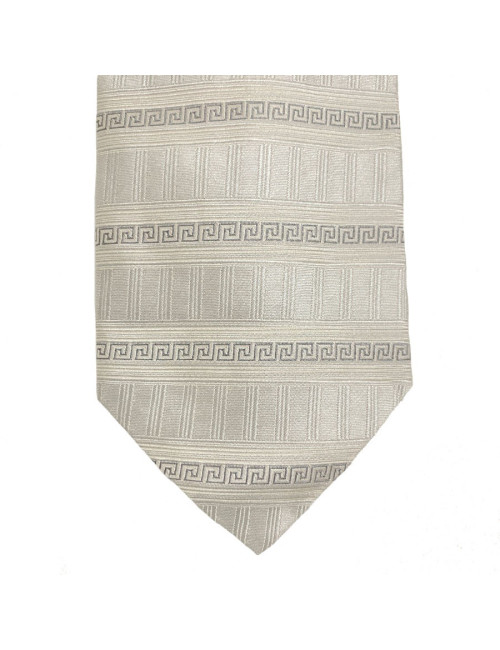 Cravate VERSACE CLASSIC beige à motifs gris