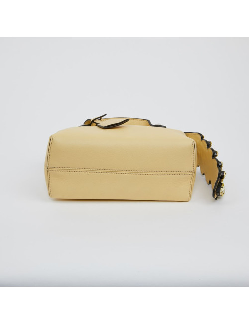 Sac FENDI jaune pale et strass